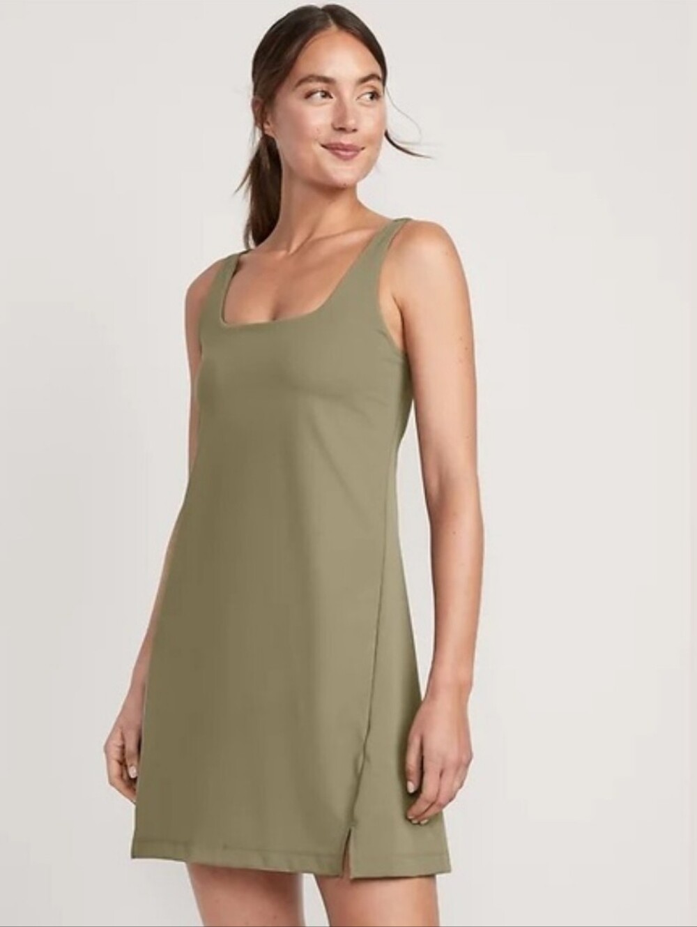 OLD NAVY Powersoft Square Neck Athletic Dress With Shorts In Green Size XL